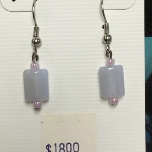 Blue Chalcedony Beaded Earrings