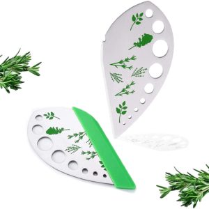 9 Hole Stainless Steel Herb Stripping Tool with Protective Holder