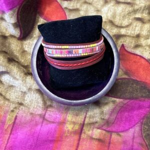 Bracelet - Leather Wrap Bracelet Red