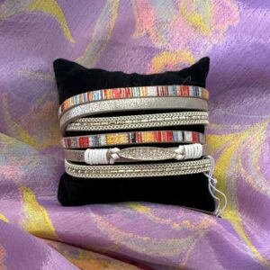 Bracelet - Colorful Leather Multilayer Wrap with Magnetic Clasp