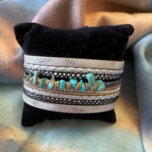 Bracelet - Leather Wrap Turquoise