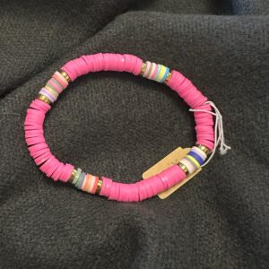 Bracelet - Beaded Heishi pink