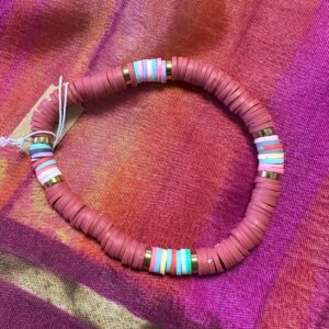 Bracelet - Beaded Heishi Red