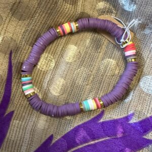 Bracelet - Beaded Heishi purple