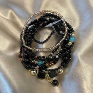 Bracelet - Bohemian Stackable Beaded Set - black