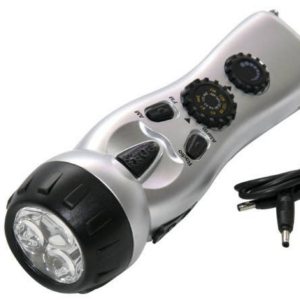 Flashlight with AM/FM Radio, Siren, and Cell Phone Charger