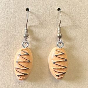 Sage and Hobbs - Oval Loaf with Chocolate Drizzle Earrings