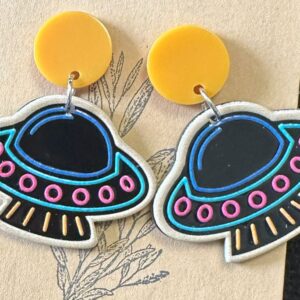 Sage & Hobbs -  Black Spaceship Earrings