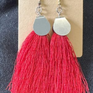 Sage & Hobbs - Red Tassel Earrings