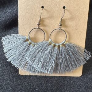 Sage & Hobbs -  Grey Tassel Earrings