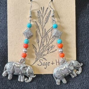 Sage & Hobbs - Beaded Elephant Earrings